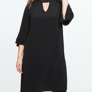 Eloqui Purple fit and flare ruffle sleve dress 22
